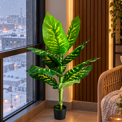 Τεχνητό φυτό Τύπος Dieffenbachia, 100 cm, Πράσινο