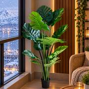 Τεχνητό φυτό Τύπος Monstera Deliciosa, Με Πλούσια Φύλλα, 160 cm, Πράσινο