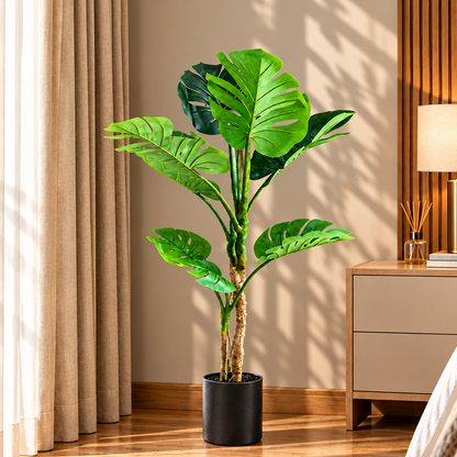 Τεχνητό φυτό Monstera Deliciosa Τύπου, 8 φύλλα, 140 cm, Πράσινο