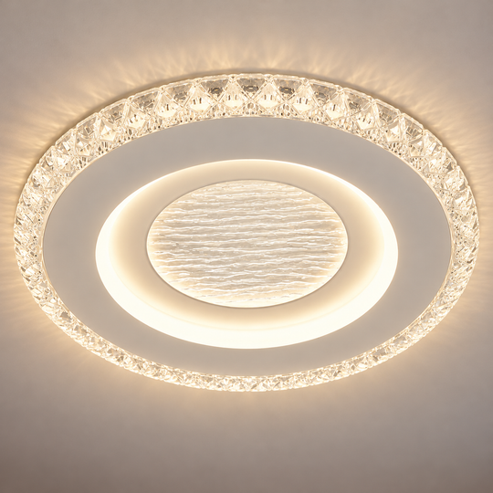 CELUN LED Πολυέλαιος, 33W, Διάμετρος 21cm, Ζεστό/Ουδέτερο/Ψυχρό φως, Λευκό, Μεταλλικό και Ακρυλικό