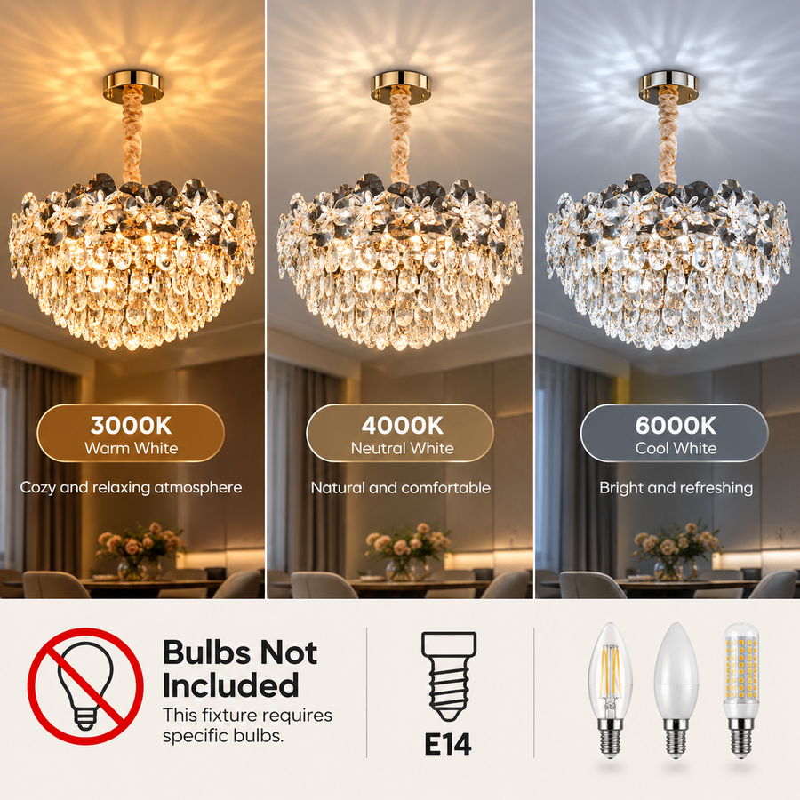 Crystal Chandelier JARDIN Regalis 24xE14, Διάμετρος 80cm, Ύψος 40cm, Γυαλιστερό Χρυσό, Ρυθμιζόμενο Ύψος, Κομψή σχεδίαση