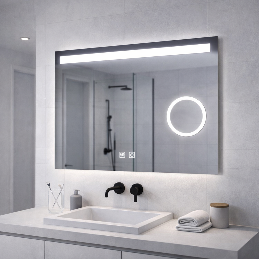 Ορθογώνιος καθρέφτης LED, 65x45 cm, Piano Touch, Demister System, Dimmable Mirrors Korman E Προεπιλεγμένος τίτλος Alessandro Design