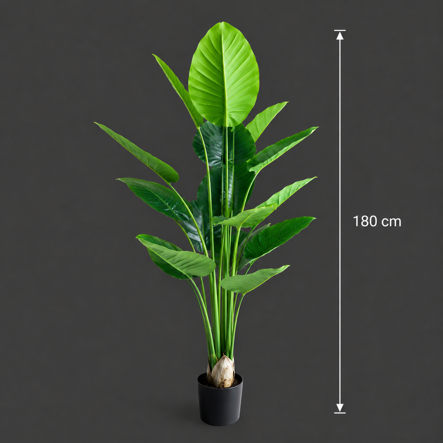 Τεχνητό φυτό Τύπος Στρελίτζια, 180 cm, 15 φύλλα, Πράσινο