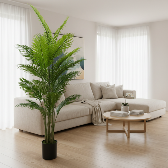 Τεχνητή Areca Φυτό Τύπου Φοίνικα, 25 φύλλα, 190 cm, Πράσινο
