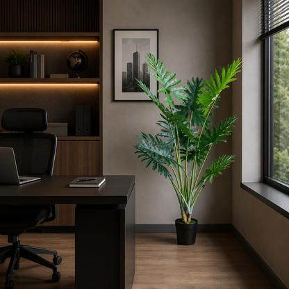 Τεχνητό φυτό τύπου Philodendron, 10 φύλλα, 160 cm, Πράσινο