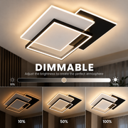 Πολυέλαιος LED με τηλεχειριστήριο CHIARA 98W, 3 Τετράγωνα, Κρύο/Ζεστό/Ουδέτερο φως, Ρυθμιζόμενο, Μαύρο
