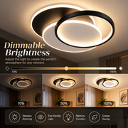 Πολυέλαιος LED με τηλεχειριστήριο CHIARA 67W, 3 κύκλοι, Κρύο/Ζεστό/Ουδέτερο φως, Ρυθμιζόμενο, Μαύρο