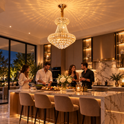 Crystal Chandelier CASTRUM Eleganza 9xE14, D50 cm, Χρυσό, Ρυθμιζόμενο Ύψος, Μέταλλο και Κρύσταλλο
