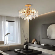 Fiamma Crystal Chandelier, 6x E14, Diameter 45cm, Gold, Metal and Crystal Crystal Chandeliers Προεπιλεγμένος τίτλος Alessandro Design