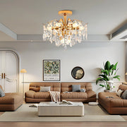 Fiamma Crystal Chandelier, 6x E14, Diameter 45cm, Gold, Metal and Crystal Crystal Chandeliers Προεπιλεγμένος τίτλος Alessandro Design
