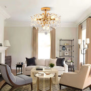 Fiamma Crystal Chandelier, 6x E14, Diameter 45cm, Gold, Metal and Crystal Crystal Chandeliers Προεπιλεγμένος τίτλος Alessandro Design