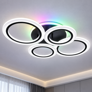 Πολυέλαιος LED με τηλεχειριστήριο BETTY 41W, 4 Κύκλοι, Κρύο/Ζεστό/Ουδέτερο/RGB φως, Ρυθμιζόμενο, Μαύρο