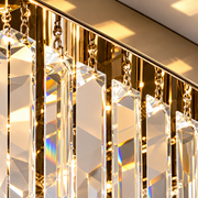 Πολυέλαιος MARTINEZ Linear Luxe Crystal, Διάμετρος 35cm, 4x E14, Γυαλιστερό Chrome