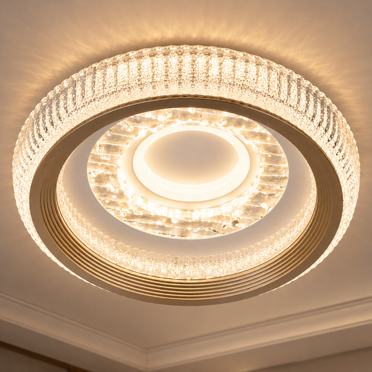 Πολυέλαιος LED TIRE, 29W, Διάμετρος 19cm, Ζεστό/Ουδέτερο/Ψυχρό φως, Λευκό, Μεταλλικό και Ακρυλικό