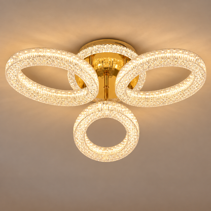 Πολυέλαιος LED με τηλεχειριστήριο VEYRO, 39W, Κρύο/Ζεστό/Ουδέτερο φως, Ρυθμιζόμενο, Χρυσό