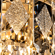 Crystal Chandelier VELVET Petito, 3xE14, D30 cm, Χρυσό, Ρυθμιζόμενο Ύψος, Μέταλλο και Κρύσταλλο