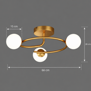 LED και κρυστάλλινος πολυέλαιος ORBIT, 66cm, 3xE27, Σφαίρες, Χρυσός