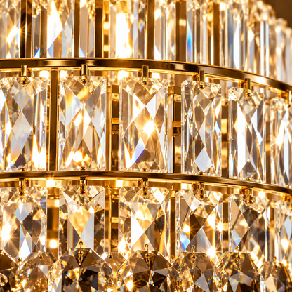 VELIOR Grande Crystal Chandelier 49xE14, D120 cm, Χρυσό, Ρυθμιζόμενο Ύψος, Μέταλλο και Κρύσταλλο