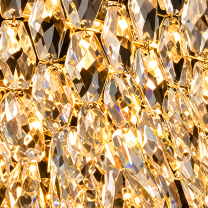 Crystal Chandelier MONARCH Elegance 3xE14, Διάμετρος 50cm, Ύψος 35cm, Γυαλιστερό Χρυσό, Ρυθμιζόμενο Ύψος, Κομψή σχεδίαση
