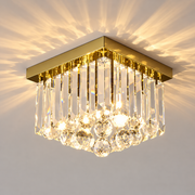 Πολυέλαιος MARTINEZ Linear Luxe Crystal, Διάμετρος 35cm, 4x E14, Γυαλιστερό Χρυσό