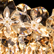 Crystal Chandelier JARDIN Eleganza 9xE14, Διάμετρος 50cm, Ύψος 30cm, Γυαλιστερό Χρυσό, Ρυθμιζόμενο Ύψος, Κομψή σχεδίαση
