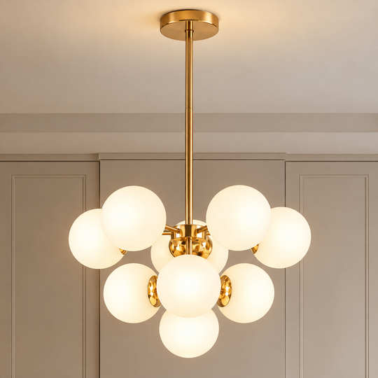 Πολυέλαιος ORBS Magno, 54cm, 9xE27, Σφαίρες, Χρυσός