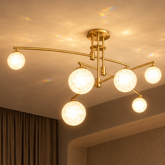 Πολυέλαιος με Στρογγυλή Σκιά, PENTHOUSE Dome, 6x G9, Χρυσό, Μέταλλο