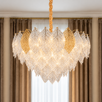 Crystal Chandelier LACE Regalis 21xE14, Διάμετρος 80cm, Ύψος 49cm, Γυαλιστερό Χρυσό, Ρυθμιζόμενο Ύψος, Κομψή σχεδίαση