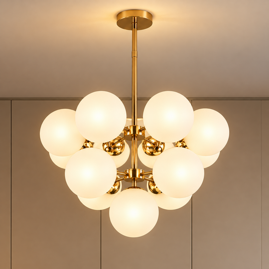 Κλασικός πολυέλαιος ORBS Magno, 56cm, 13xE27, Σφαίρες, Χρυσός