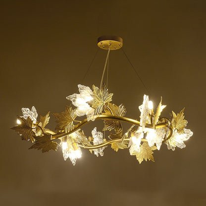 Μοντέρνος πολυέλαιος LEAFORA Eleganza, 6xE14, διάμετρος 50 cm, χρυσός, ρυθμιζόμενο ύψος, μεταλλικοί και κρυστάλλινοι σύγχρονοι πολυέλαιοι Προεπιλεγμένος τίτλος Alessandro Design