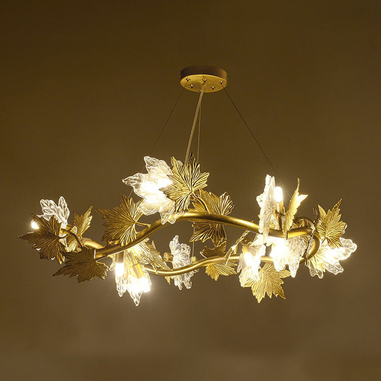 Μοντέρνος πολυέλαιος LEAFORA Eleganza, 6xE14, διάμετρος 50 cm, χρυσός, ρυθμιζόμενο ύψος, μεταλλικοί και κρυστάλλινοι σύγχρονοι πολυέλαιοι Προεπιλεγμένος τίτλος Alessandro Design