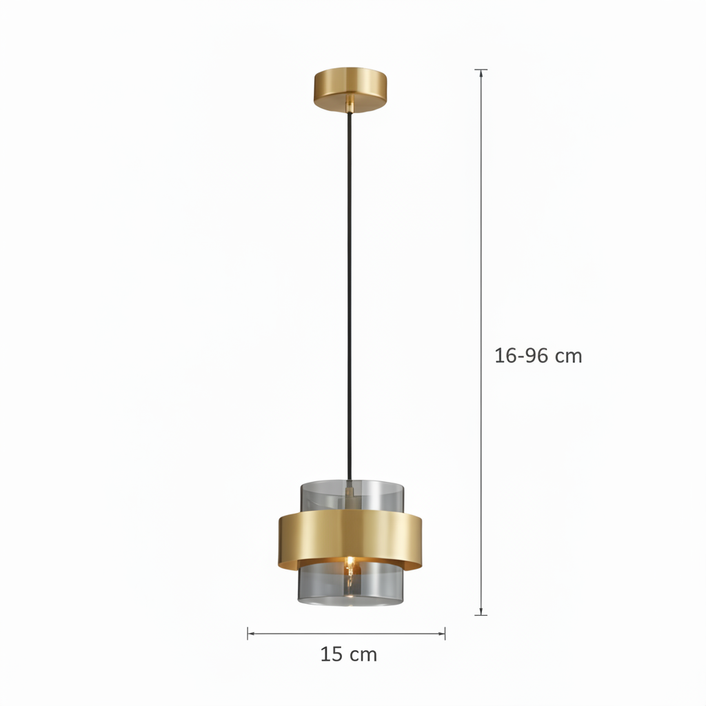 Κρεμαστός πολυέλαιος LC855/1GY, 1XE27, ρυθμιζόμενο ύψος, γυαλί και μεταλλικοί σύγχρονοι πολυέλαιοι Προεπιλεγμένος τίτλος Alessandro Design