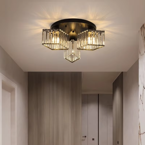 Modern Classic Chandelier Sasha, LC117/3BK, 3x E27, Metal and Crystal, Black, Lampshade Classic Chandeliers Προεπιλεγμένος τίτλος Alessandro Design