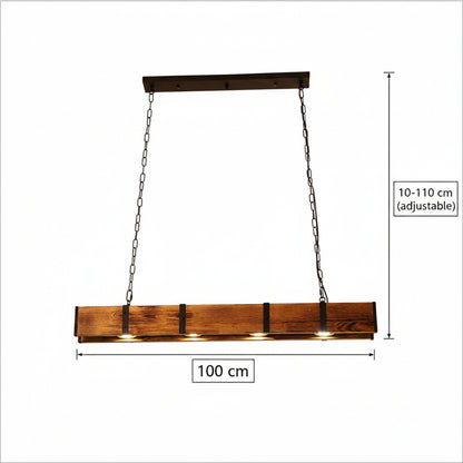 Vintage LED Chandelier LV565/4, 12W, 3000K, Rustic Barn, Wood and Metal, 100cm, Yellow Vintage Chandeliers Προεπιλεγμένος τίτλος Alessandro Design