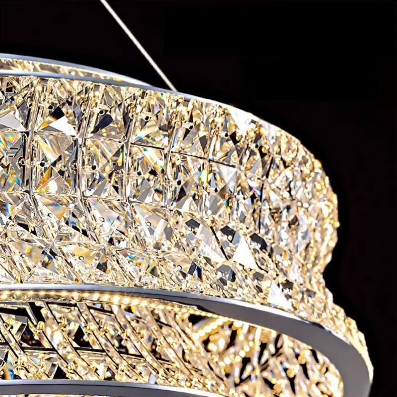 Πολυέλαιος LED με τηλεχειριστήριο, LLC160/500CH, κρύσταλλο και μέταλλο, 54W, 1 κύκλος, με δυνατότητα ρύθμισης ρύθμισης ύψους, κρύο/θερμό/ουδέτερο φως, πολυέλαιοι φωτισμού LED με τηλεχειριστήριο Προεπιλεγμένος τίτλος Alessandro Design