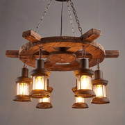 Vintage Chandelier LV592/6BK, 6xE27, Rustic Barn, String and Metal, 70cm, Brown Vintage Chandeliers Προεπιλεγμένος τίτλος Alessandro Design