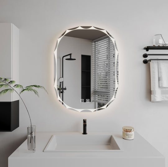 Οβάλ καθρέφτης LED, Demister, 50x70cm, Z015 Basic Touch Mirrors Korman E Προεπιλεγμένος τίτλος Alessandro Design