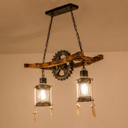 Vintage πολυέλαιος με σχοινί LV590/2BK, 2xE27 Dark Wood Vintage Chandeliers Προεπιλεγμένος τίτλος Alessandro Design