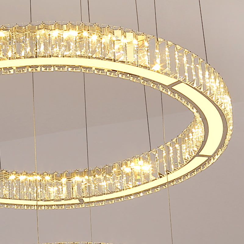 Πολυέλαιος LED με Τηλεχειριστήριο LLC130/2CH, κρύσταλλο και μέταλλο, 62W, 2 κύκλοι, ρυθμιζόμενο, ρυθμιζόμενο ύψος, δροσερό/θερμό/ουδέτερο φως, πολυέλαιοι φωτισμού LED με τηλεχειριστήριο προεπιλεγμένος τίτλος Alessandro Design