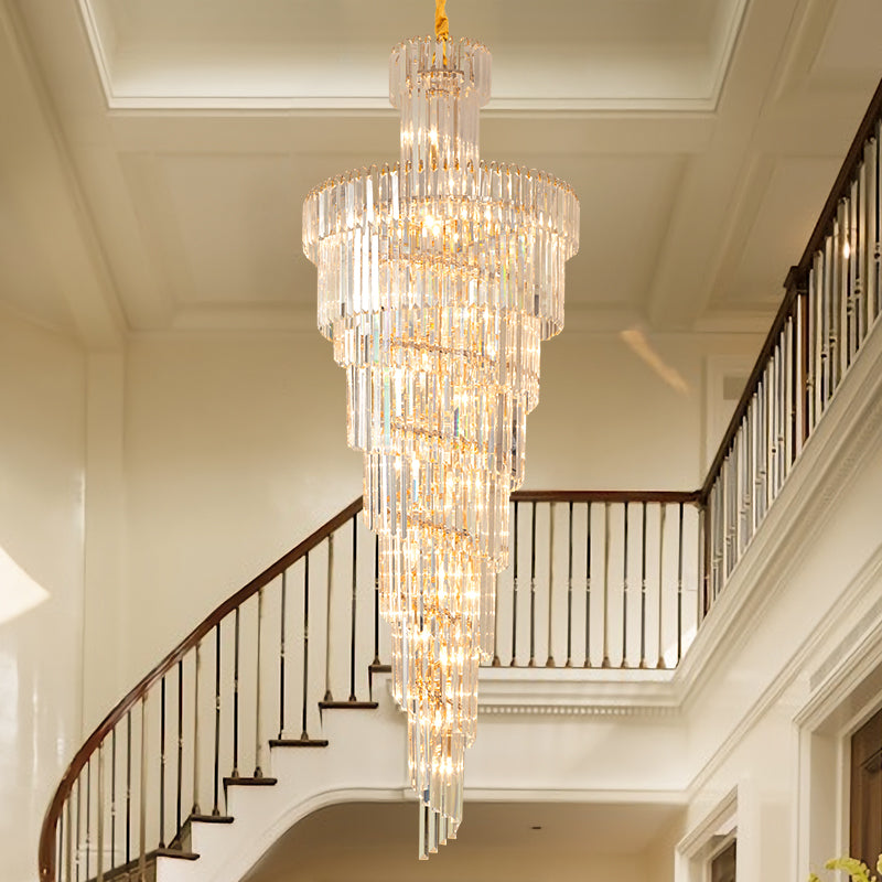 Crystal Chandelier CC8043/600H1800GD, Διάμετρος 60cm, Ύψος 180cm, Γυαλιστερό χρυσό, Ρυθμιζόμενο ύψος, Κομψή σχεδίαση Crystal Chandelier Προεπιλεγμένος τίτλος Alessandro Design
