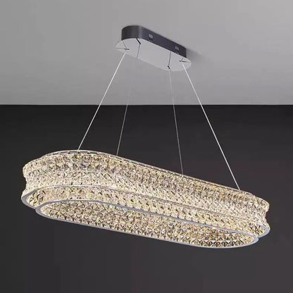 Πολυέλαιος LED με Τηλεχειριστήριο, LLC160/750X350CH, Κρύσταλλο και μέταλλο, 71W, Ρυθμιζόμενο, Ρυθμιζόμενο ύψος, Κρύο/Ζεστό/Ουδέτερο φως, Πολυέλαιοι LED Πολυτελούς Φωτισμού με Τηλεχειριστήριο Προεπιλεγμένος τίτλος Alessandro Design