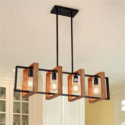 Vintage Chandelier LV560/4BK, 4XE27, Rustic Barn, Wood and Metal, 85cm, Black Vintage Chandeliers Προεπιλεγμένος τίτλος Alessandro Design