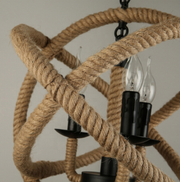 Vintage Chandelier LV585/4BK, 4xE14, Rustic Barn, String and Metal, 30cm, Brown Vintage Chandeliers Προεπιλεγμένος τίτλος Alessandro Design