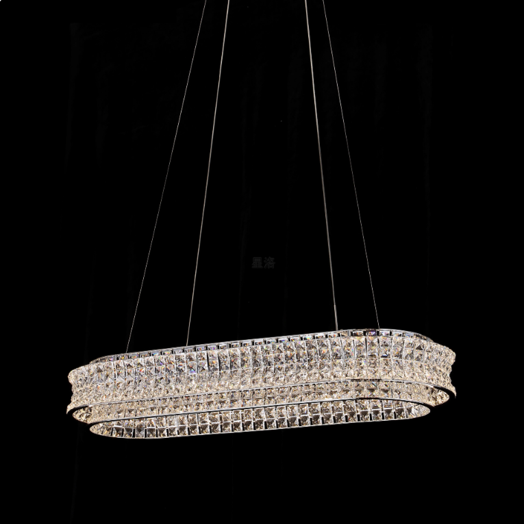 Πολυέλαιος LED με Τηλεχειριστήριο, LLC160/750X350CH, Κρύσταλλο και μέταλλο, 71W, Ρυθμιζόμενο, Ρυθμιζόμενο ύψος, Κρύο/Ζεστό/Ουδέτερο φως, Πολυέλαιοι LED Πολυτελούς Φωτισμού με Τηλεχειριστήριο Προεπιλεγμένος τίτλος Alessandro Design