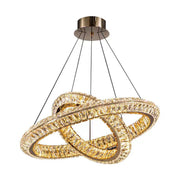 Πολυέλαιος LED με τηλεχειριστήριο, LLC132/300GD, κρύσταλλο και μέταλλο, 37W, 2 κύκλοι, με δυνατότητα ρύθμισης ρύθμισης, 3000K/4000K/6000K, Πολυέλαιοι LED φωτισμού πολυτελείας με τηλεχειριστήριο Προεπιλεγμένος τίτλος Alessandro Design