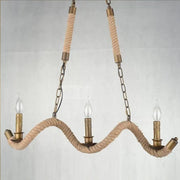 Rope Chandelier, 3xE27, Brown, Metal and String LV572/3BK Vintage Chandeliers Προεπιλεγμένος τίτλος Alessandro Design