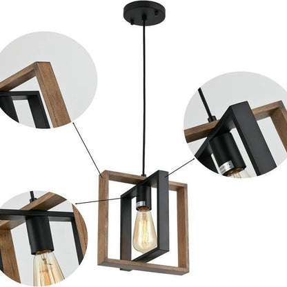 Vintage Chandelier LV560/1BK, 1xE27, Rustic Barn, Wood and Metal, Black Vintage Chandeliers Προεπιλεγμένος τίτλος Alessandro Design
