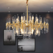 Crystal Chandelier CC850/620GD, 10xE14, 62X45cm, Ρυθμιζόμενο ύψος, Γυαλιστερό χρυσό, Κομψή σχεδίαση, Metal and Crystals Crystal Chandeliers Προεπιλεγμένος τίτλος Alessandro Design