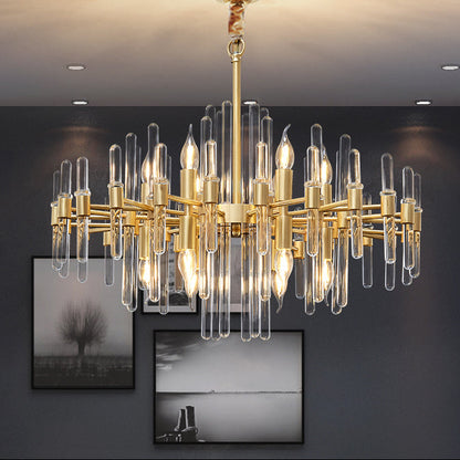 Crystal Chandelier CC850/620GD, 10xE14, 62X45cm, Ρυθμιζόμενο ύψος, Γυαλιστερό χρυσό, Κομψή σχεδίαση, Metal and Crystals Crystal Chandeliers Προεπιλεγμένος τίτλος Alessandro Design