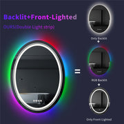 Στρογγυλός καθρέφτης LED, 60 cm, Celeste MotionGlow Marcello, Φως RGB, Ηχείο Bluetooth, Σύστημα αποθαμβώματος, Ρολόι & Θερμόμετρο, Ρυθμιζόμενος καθρέφτης 60X60BTRGB Marcello Mirrors Προεπιλεγμένος τίτλος Alessandro Design